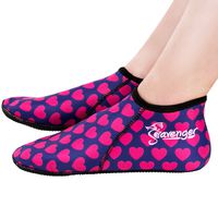Seavenger Zephyr 3mm Neoprene Socks | Wetsuit Booties for Scuba Diving, Snorkeling, Swimming (Pink Hearts, Small)