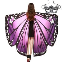 Uplord Halloween Butterfly Wings for Women,Ladies Cape Nymph Pixie Rotating Butterfly Shawl Cloak Costume,with Mask (D)