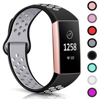 TreasureMax with Fitbit Charge 3 Bands for Women Men,Adjustable Soft Silicone Sports Replacement Fitbit Charge 3 SE Bands,Small/Large