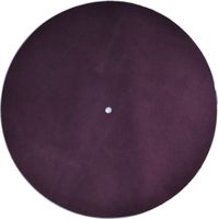 Genuine Leather Turntable Platter Mat - Deep Purple Suede