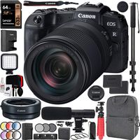 Canon EOS RP Full-Frame Mirrorless Digital Camera Body with RF 24-240mm F4-6.3 IS USM Lens Kit with Mount Adapter EF-EOS R + Deco Gear Photo Video Backpack Case Extra Battery Microphone Monopod Bundle