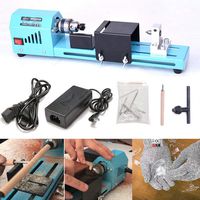 FOONEE DIY Portable Woodworking Mini Lathe Drill & HPPE 5 Level Cut Resistant Gloves, 7000RPM 12-24V DC Mini Lathe Beads Machine Woodworking DIY Lathe Standard Set for Table Woodworking