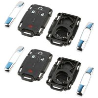 Chrome Key Fob Keyless Entry Remote Shell Case & Pad fits Chevy Silverado Colorado/GMC Sierra Canyon 2014 2015 2016 2017 (M3N-32337100), Set of 2