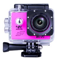 Sports Camera Sport Video 4K WIFI Action Cam 16 MP Underwater Camcorder HD 1080P and 1 Batteries 170° Wide-Angle Pink