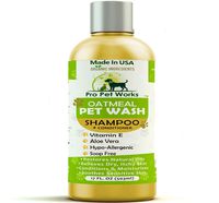 Pro Pet Works All Natural Organic Oatmeal Pet Shampoo Plus Conditioner - Hypoallergenic and Soap Free Blend with Aloe Gel for Allergies & Sensitive Skin- 17oz