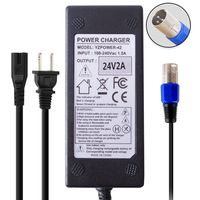 Abakoo 24V 2A Battery Charger with XLR Connector for Ezip Mountain Trailz S400 S500 Jazzy Power Chair Go-Go Elite Traveller Plus HD eZip 4.0, eZip 400, eZip 500, eZip 750, eZip 900