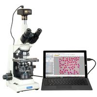 OMAX 40X-2000X Advanced LED Plan Phase Contrast Trinocular Compound Microscope with 14MP Camera