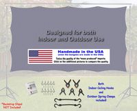 120" inch Silver Spandex Outdoor Projector Screen - Made in The USA!"Dual Use" Front & Rear Projection (Unlike Blackout Cloth) Portable Backyard Movie Screen.