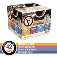 Donut Shop, Morning Blend, 100% Colombian, and French Roast Variety Pack for K-Cup Keurig 2.0 Brewers, 42 Count, Victor Allen's Coffee Single Serve Coffee Pod