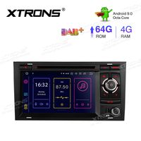 XTRONS Android 9.0 Car Stereo Radio DVD Player Octa Core 4G RAM 64G ROM Double Din GPS Navigation 7 Inch Multi-Touch Screen Head Unit Supports Screen Mirroring WiFi OBD2 DVR TPMS for Audi A4 S4 RS4