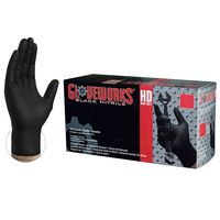 GLOVEWORKS HD Industrial Black Nitrile Gloves - 6 mil, Latex Free, Powder Free, Diamond Texture, Disposable, Xlarge, GWBN48100, Case of 1000