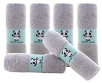 Hypoallergenic Bamboo Baby Wash Clothes - 2 Layer Ultra Soft Absorbent Bamboo Washcloths for Boy - Newborn Face Towel - Makeup Remove Washcloths for Sensitive Skin - Baby Shower Gift (Gray)