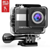 DBPOWER 4K Action Camera, 2.31in Touchscreen 20MP Sony Sensor Sports Camera, EIS Wi-Fi Underwater Camera With 170° Wide-Angle Lens Including 2 Rechargeable Batteries And Accessories Kit