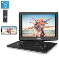 NAVISKAUTO 19" Portable DVD Player with 16" Large Screen and Rechargeable Battery Support HDMI Input, 1080P Video, Sync Screen, Last Memory, AV in & Out, Region Free, USB TF Card