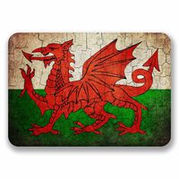 2 x 10cm/100mm Distressed Wales Welsh Dragon Flag Vinyl Sticker Decal Laptop Car Travel Luggage Label Tag #9739
