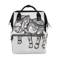Diaper Bag Multi Functional Stylish Paisley Elephant Large Capacity Nappy Bags for Baby Care Mummy Backpack Durable Travel Backpack