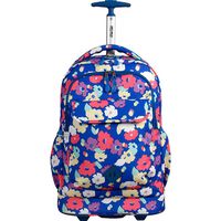 J World New York Sweep Laptop Rolling Backpack, Petals, 18"