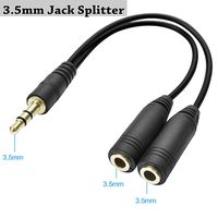 SaiTech 3.5mm Stereo Jack Splitter Cable Adapter for ipod, Mp3 Player, Mobile Phone, Laptop, PC, Headphone Speakers (Black)