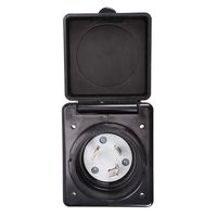 Epicord RV Power Inlet 125V 30 AMP Power Plug Twist Lock Inlet with 3 Stainless Steel Pins and Screws (30A Inlet-Black)