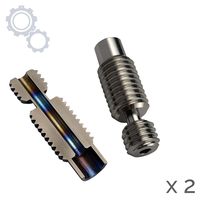 Titanium V6 heatbreak V2.3 by 3D passion (1.75mm, All-Metal, Our in-House New Design), 2-Pack.