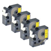 GREENCYCLE 4 Pack Replacement Industrial Black on Yellow 3/4" 18433 Rhino IND Vinyl Label Tape Compatible for DYMO RhinoPro 1000 3000 4200 5000 5200 LabelWriter 450 Duo ILP 219 3M PL150 PL200 PL300