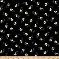 Timeless Treasures You are My Sunshine Bees Black Fabric by The Yard