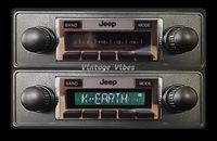 High-Power Stereo Compatible with 1978-1986 Jeep CJ & Scrambler, AM FM Car Radio with Auxiliary Input and USB (Black Knobs)