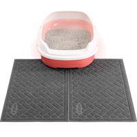 UPSKY Double Large Cat Litter Mat (24'' x 16'' x 2 Pieces), Premium Traps Litter from Box and Paws, Scatter Control for Litter Box, Soft on Sensitive Kitty Paws, Easy to Clean, Durable - Set of 2
