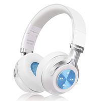 Bluetooth Headphones, Riwbox XBT-880 Wireless Bluetooth Headphones Over Ear with Microphone and Volume Control Wireless and Wired Foldable Headset for iPhone/iPad/PC/Cell Phones/TV (White&Blue)