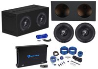 (2) Rockville W12K6D2 V2 12" 4800w Subwoofers+Sealed Enclosure+Amplifier+Amp Kit