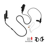 Maxtop ASK4032-M7 2-Wire Acoustic Ear Tube Surveillance Kit + Black Earmold for Motorola