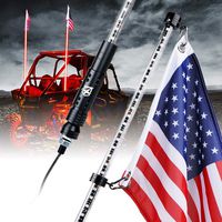 Xprite 5ft(1.5M) LED Flag Pole Safety Antenna Whip Lights for Polaris RZR XP 1000, UTV, ATV, Yamaha, Can Am Maverick X3, Offroad Jeep - Red