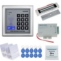 HFeng A Completed Access Control System Kit 125KHz RFID Keypad + DC12V Power Supply Switch with 180KG Waterproof Electric Magnetic Lock for Single Wooden/Metal/Glass Door