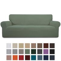 Easy-Going Stretch Sofa Slipcover 1-Piece Sofa Cover Furniture Protector Sofa Shield Couch Soft with Elastic Bottom for Kids, Spandex Jacquard Fabric Small Checks(Sofa,Greyish Green)