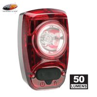 Cygolite Hotshot- 50 Lumen Bike Tail Light- 6 Night & Daytime Modes- User Tuneable Flash Speed- Compact Design- IP64 Water Resistant- Secured Hard Mount- USB Rechargeable- Great for Busy Roads