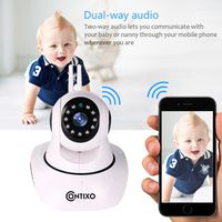 Contixo E3 Baby/Security HD 1080P WiFi Camera W/Full App Control, Night Vision 2-Way Audio, Remote Pan Tilt Control, Preset Locations, Motion Detection & Smart Alerts, Best Gift