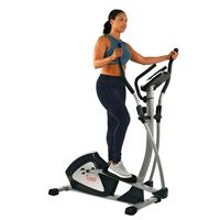 Sunny Health & Fitness Magnetic Elliptical Trainer Machine w/ Tablet Holder, LCD Monitor, 287 LB Max Weight and Pulse Monitoring - Endurance Zone - SF-E3804, Gray