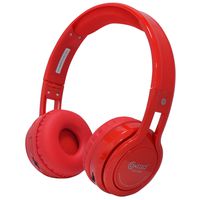 Contixo KB2600 Kids Over The Ear Foldable Bluetooth Headphones Kids Safe 85dB with Volume Limiter, Built-in Microphone, Micro SD Card Slot, FM Stereo Radio, Phone Controls(RED)