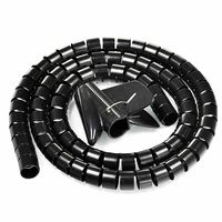 uxcell 30mm Flexible Cable Organizer Spiral Tube Cable Wire Wrap Computer Manage Cord Black 1.5M with Clip