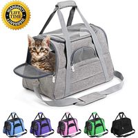 Prodigen Pet Carrier Airline Approved Pet Carrier Dog Carriers for Small Dogs, Cat Carriers for Medium Cats Small Cats, Small Pet Carrier Small Dog Carrier Airline Approved Cat Pet Travel Carrier-Gray