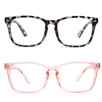 2 Pack Blue Light Blocking Glasses, Computer Reading/Gaming/TV/Phones Glasses for Women Men,Anti Eyestrain & UV Glare(Leopard&Pink)