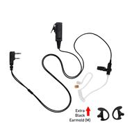 Maxtop ASK4038HAMB-K2 2-Wire Clear Coil Surveillance Headset + Black Replacement Earmold (M)