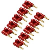 Seismic Audio - Pack of 10 (10 Red) Banana Plugs Gold Speaker Cable Connectors - Plugs