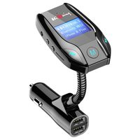 HiGoing Bluetooth FM Transmitter, Wireless Car Radio Adapter Receiver Car Kit with LCD Display, Dual USB Charging Port, Hands-Free Calling for iPhone, Samsung, etc