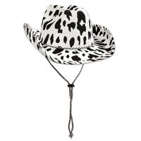 Beistle 60830 Cow Print Cowboy Hat, White/Black