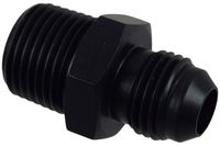 ICT Billet Straight -6AN Flare Male to 3/8" NPT Taper Pipe Thread Adapter Fitting 6 AN Black Anodized Billet Aluminum Plumbing Port Fluid Made in America F06AN375NP