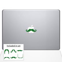 The Decal Guru 2037-MAC-11A-LG Mac Mustaches Decal Vinyl Sticker, Green, 11" MacBook Air