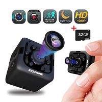 Spy Hidden Camera Nanny Cam - 32GB SD Card Included, Mini Wireless Cop Cam Action Cameras for Indoor or Outdoor,Home Office or Car, Video Recorder, Night Vision and Motion Detection, Body Camera