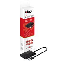 Club3D CSV-1477 USB 3.0 Type A to Dual Display Port 1.2 4K 60Hz External Graphics Video Adapter for Multiple Monitors