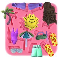 Funshowcase Beach Holiday Silicone Mold Cake Decorating for Sugarcraft, Fondant, Resin, Polymer Clay, Crafting Projects